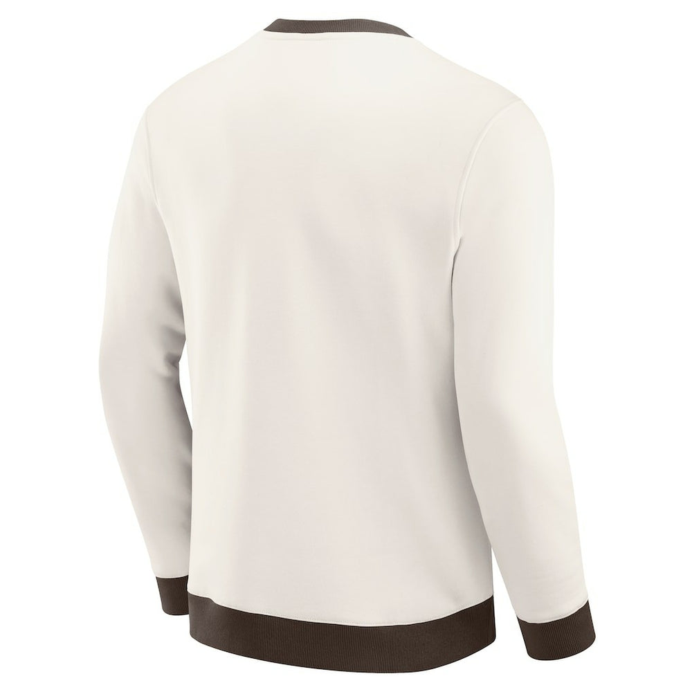 Cleveland Browns Darius Rucker Collection Colorblock Pullover Sweatshirt - Cream - Fanatics