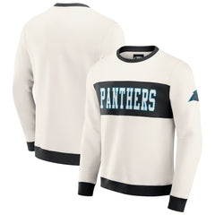 Carolina Panthers Darius Rucker Collection Colorblock Pullover Sweatshirt - Cream - Fanatics
