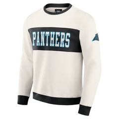 Carolina Panthers Darius Rucker Collection Colorblock Pullover Sweatshirt - Cream - Fanatics