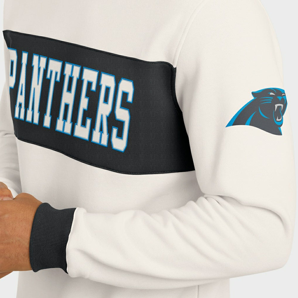 Carolina Panthers Darius Rucker Collection Colorblock Pullover Sweatshirt - Cream - Fanatics