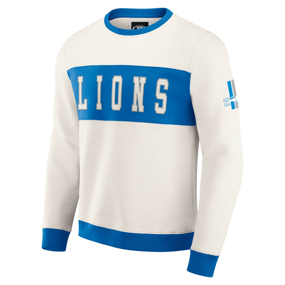 Detroit Lions Darius Rucker Collection Colorblock Pullover Sweatshirt - Cream - Fanatics