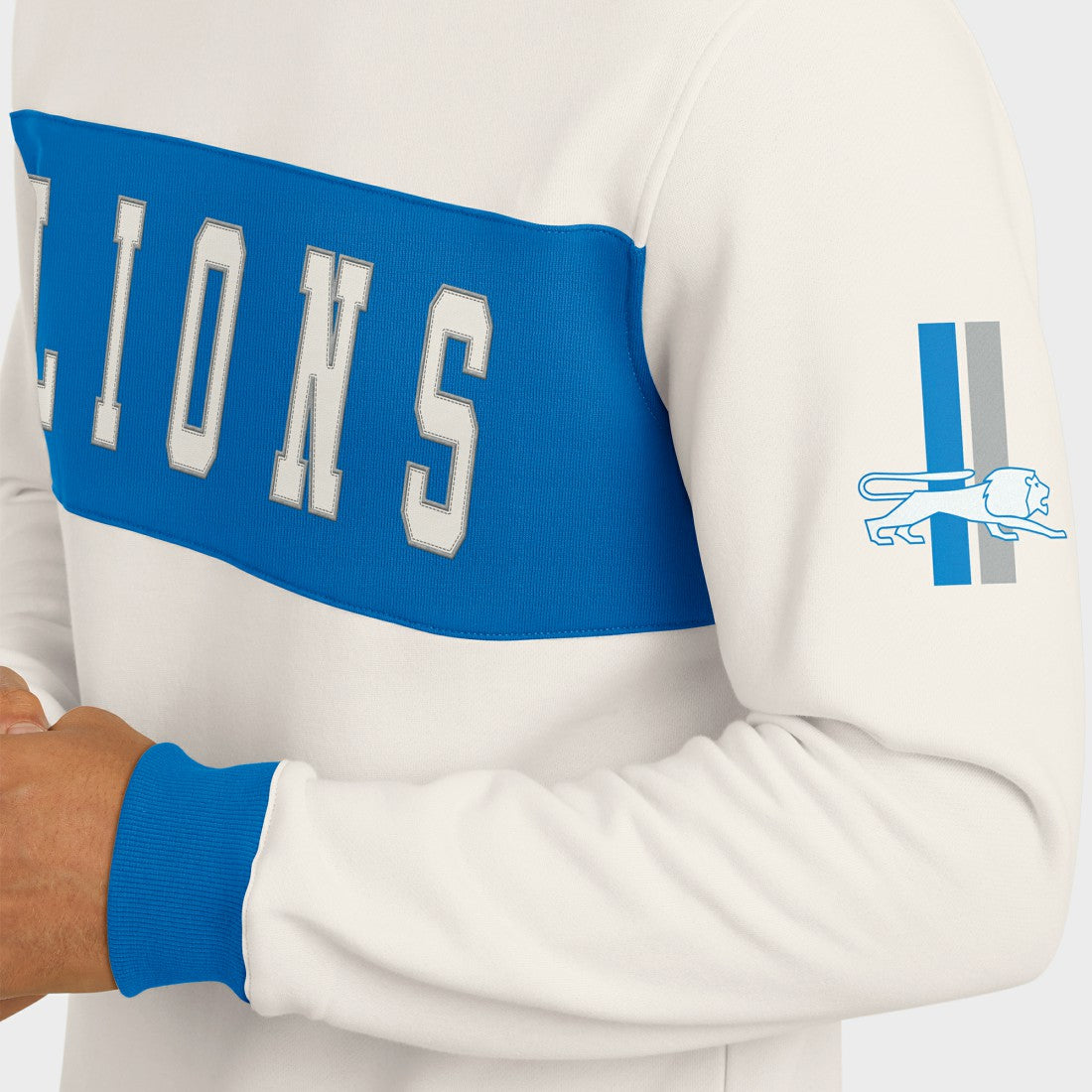 Detroit Lions Darius Rucker Collection Colorblock Pullover Sweatshirt - Cream - Fanatics