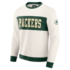 Green Bay Packers Darius Rucker Collection Colorblock Pullover Sweatshirt - Cream - Fanatics