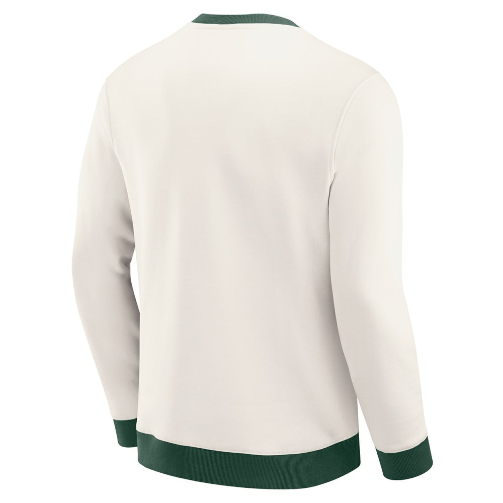 Green Bay Packers Darius Rucker Collection Colorblock Pullover Sweatshirt - Cream - Fanatics