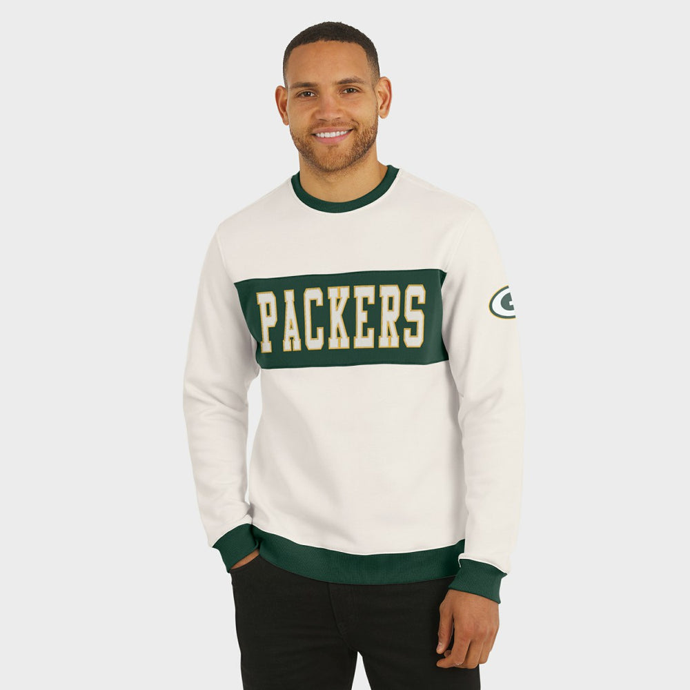 Green Bay Packers Darius Rucker Collection Colorblock Pullover Sweatshirt - Cream - Fanatics
