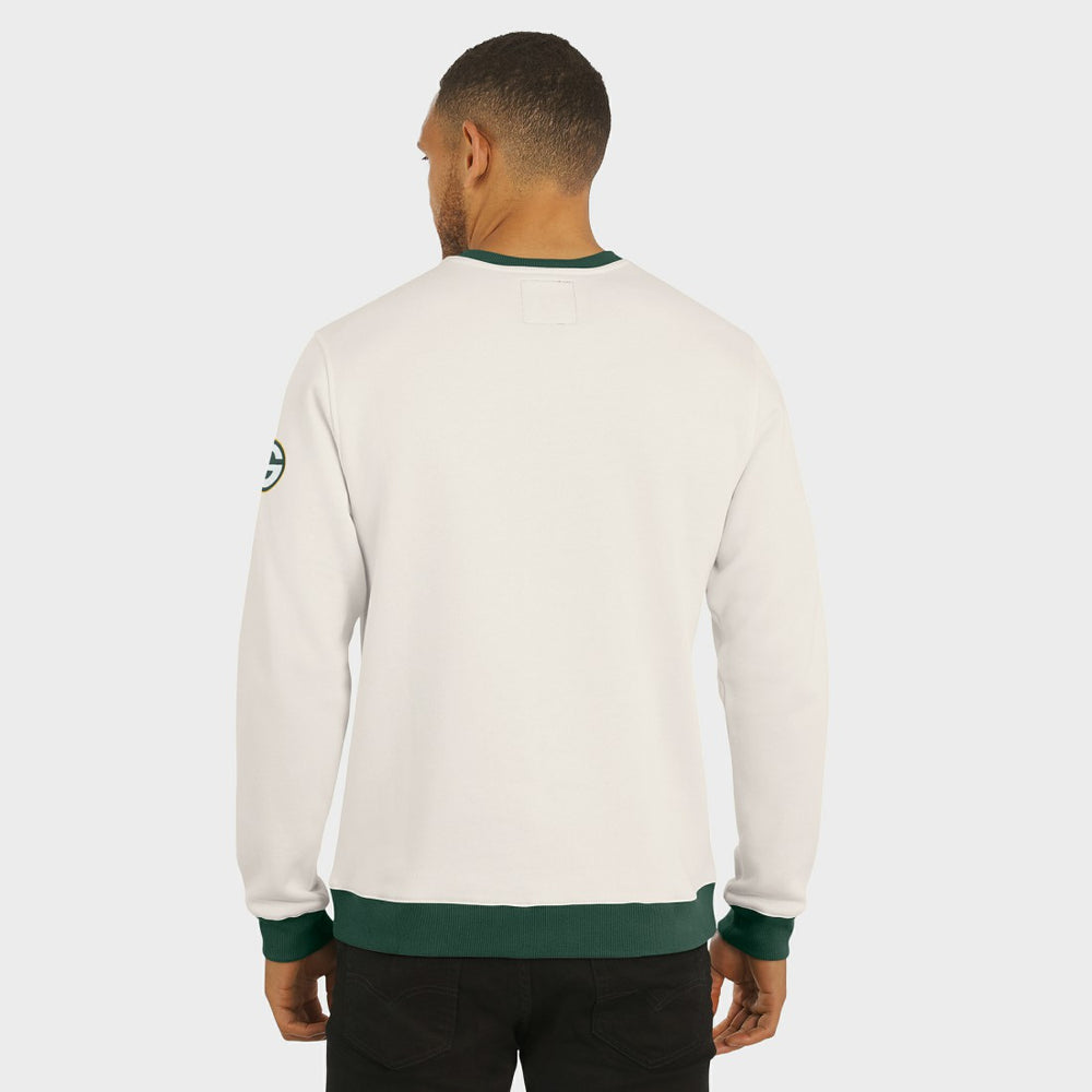 Green Bay Packers Darius Rucker Collection Colorblock Pullover Sweatshirt - Cream - Fanatics