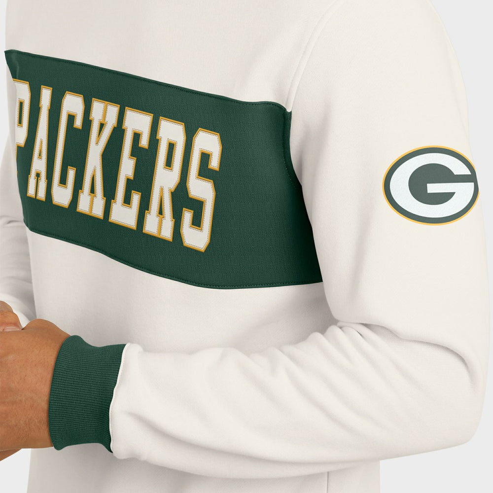 Green Bay Packers Darius Rucker Collection Colorblock Pullover Sweatshirt - Cream - Fanatics