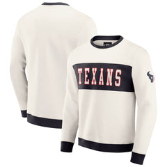 Houston Texans Darius Rucker Collection Colorblock Pullover Sweatshirt - Cream - Fanatics