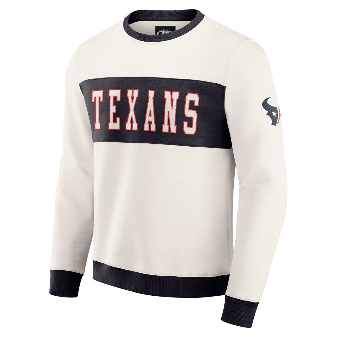 Houston Texans Darius Rucker Collection Colorblock Pullover Sweatshirt - Cream - Fanatics
