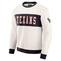 Houston Texans Darius Rucker Collection Colorblock Pullover Sweatshirt - Cream - Fanatics