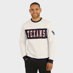 Houston Texans Darius Rucker Collection Colorblock Pullover Sweatshirt - Cream - Fanatics