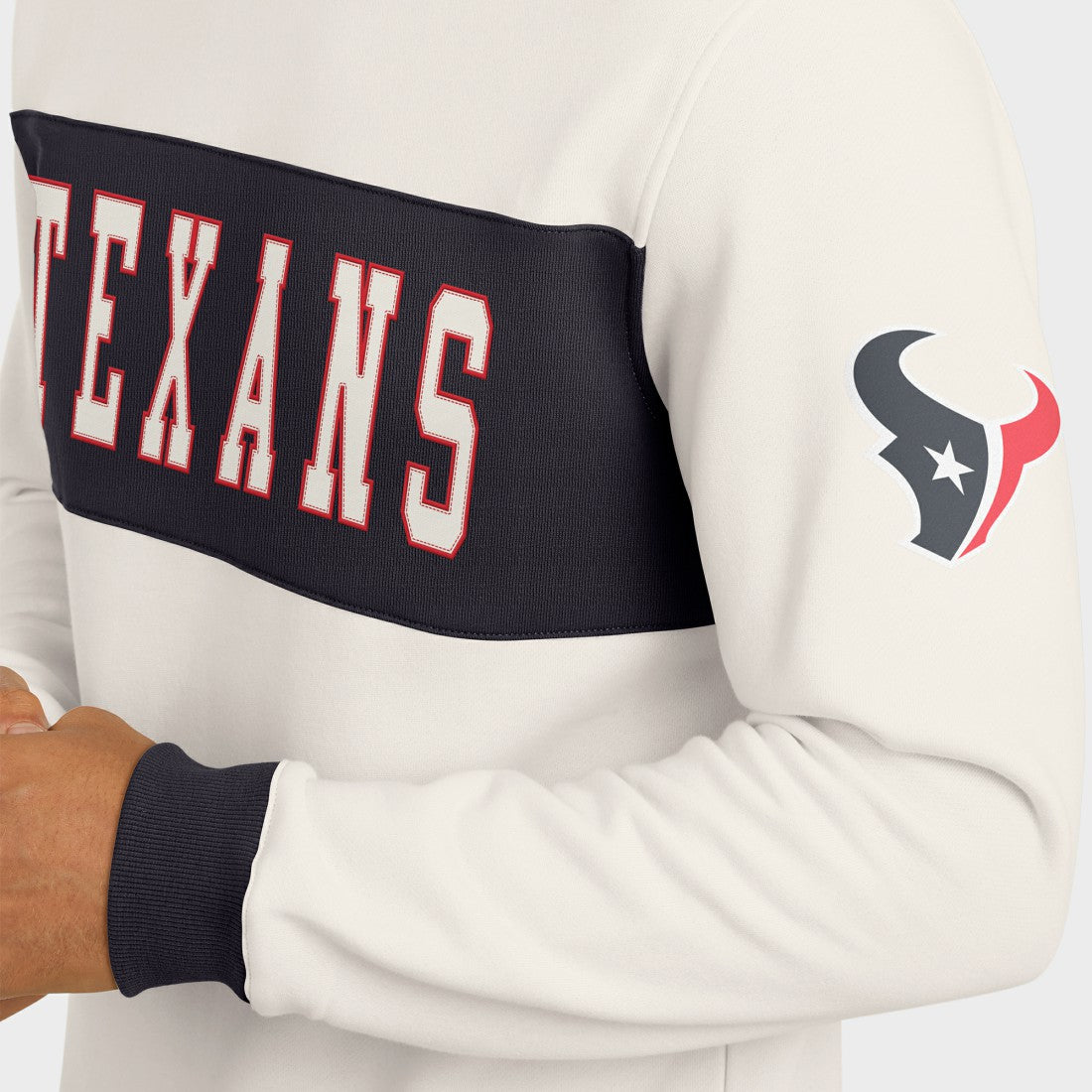 Houston Texans Darius Rucker Collection Colorblock Pullover Sweatshirt - Cream - Fanatics