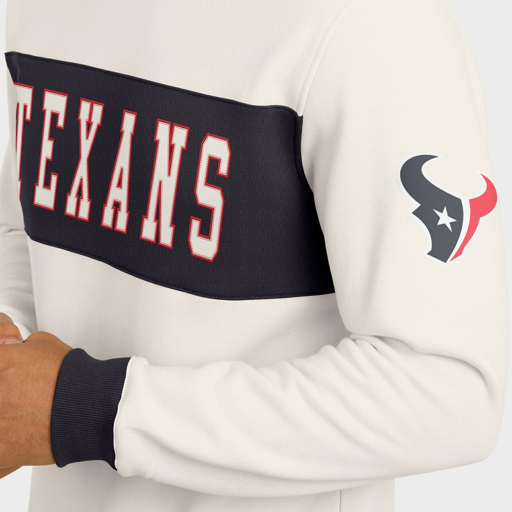 Houston Texans Darius Rucker Collection Colorblock Pullover Sweatshirt - Cream - Fanatics