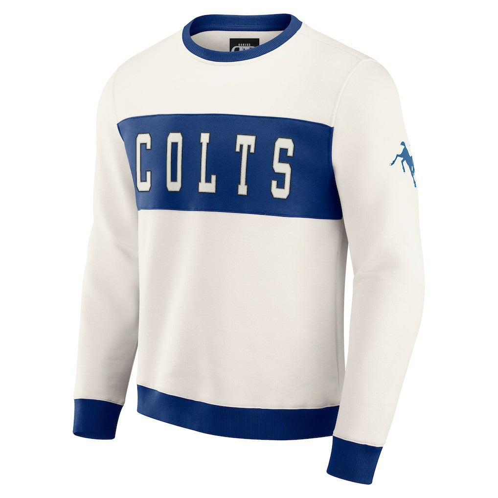 Indianapolis Colts Darius Rucker Collection Colorblock Pullover Sweatshirt - Cream - Fanatics