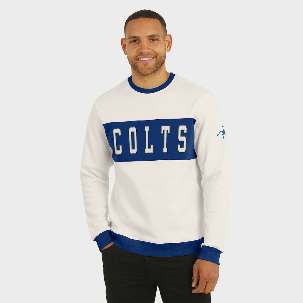 Indianapolis Colts Darius Rucker Collection Colorblock Pullover Sweatshirt - Cream - Fanatics