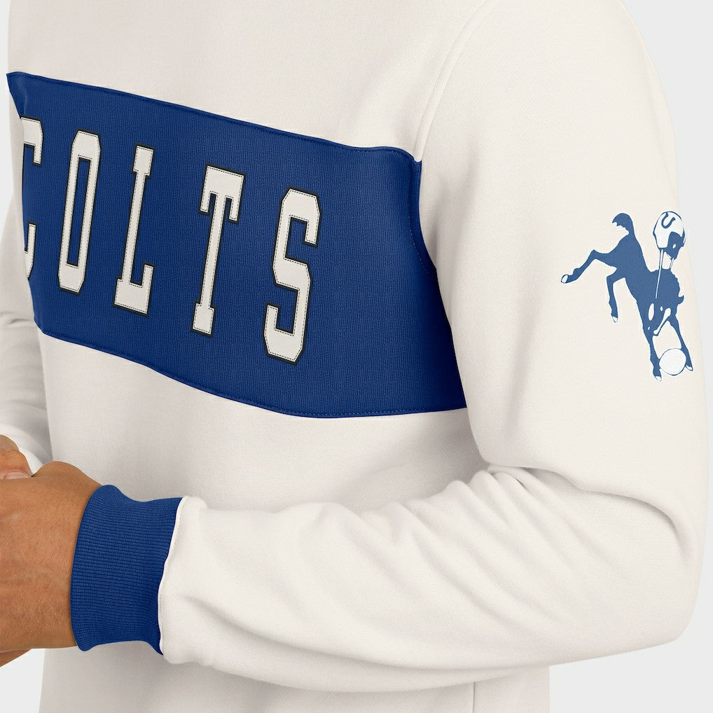 Indianapolis Colts Darius Rucker Collection Colorblock Pullover Sweatshirt - Cream - Fanatics