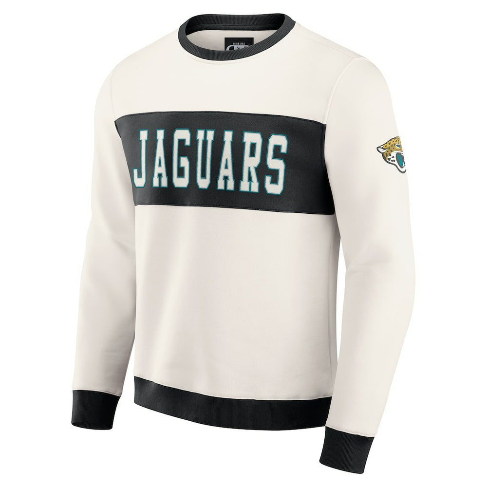 Jacksonville Jaguars Darius Rucker Collection Colorblock Pullover Sweatshirt - Cream - Fanatics