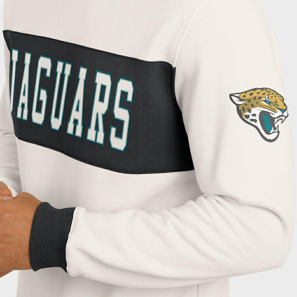 Jacksonville Jaguars Darius Rucker Collection Colorblock Pullover Sweatshirt - Cream - Fanatics