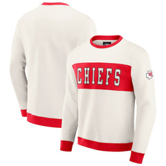 Kansas City Chiefs Darius Rucker Collection Colorblock Pullover Sweatshirt - Cream - Fanatics