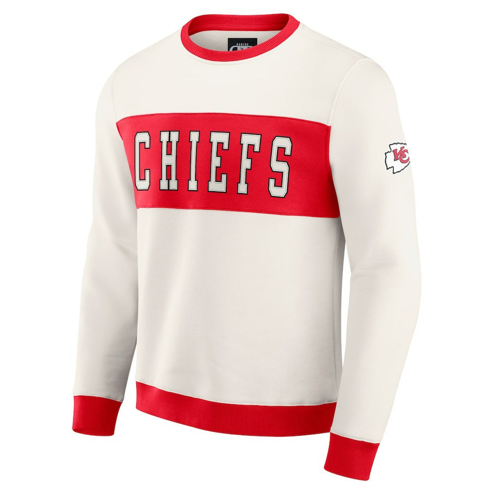 Kansas City Chiefs Darius Rucker Collection Colorblock Pullover Sweatshirt - Cream - Fanatics
