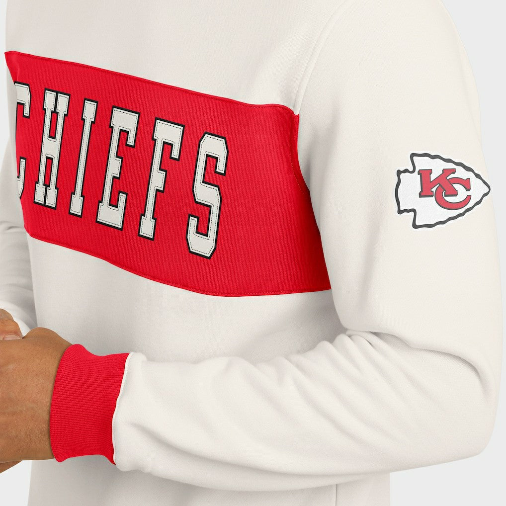 Kansas City Chiefs Darius Rucker Collection Colorblock Pullover Sweatshirt - Cream - Fanatics
