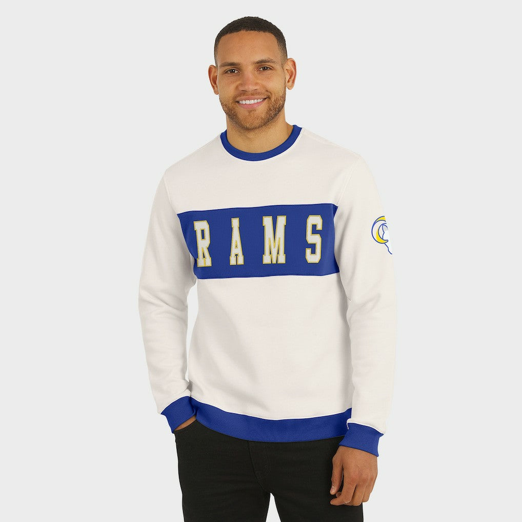 Los Angeles Rams Darius Rucker Collection Colorblock Pullover Sweatshirt - Cream - Fanatics