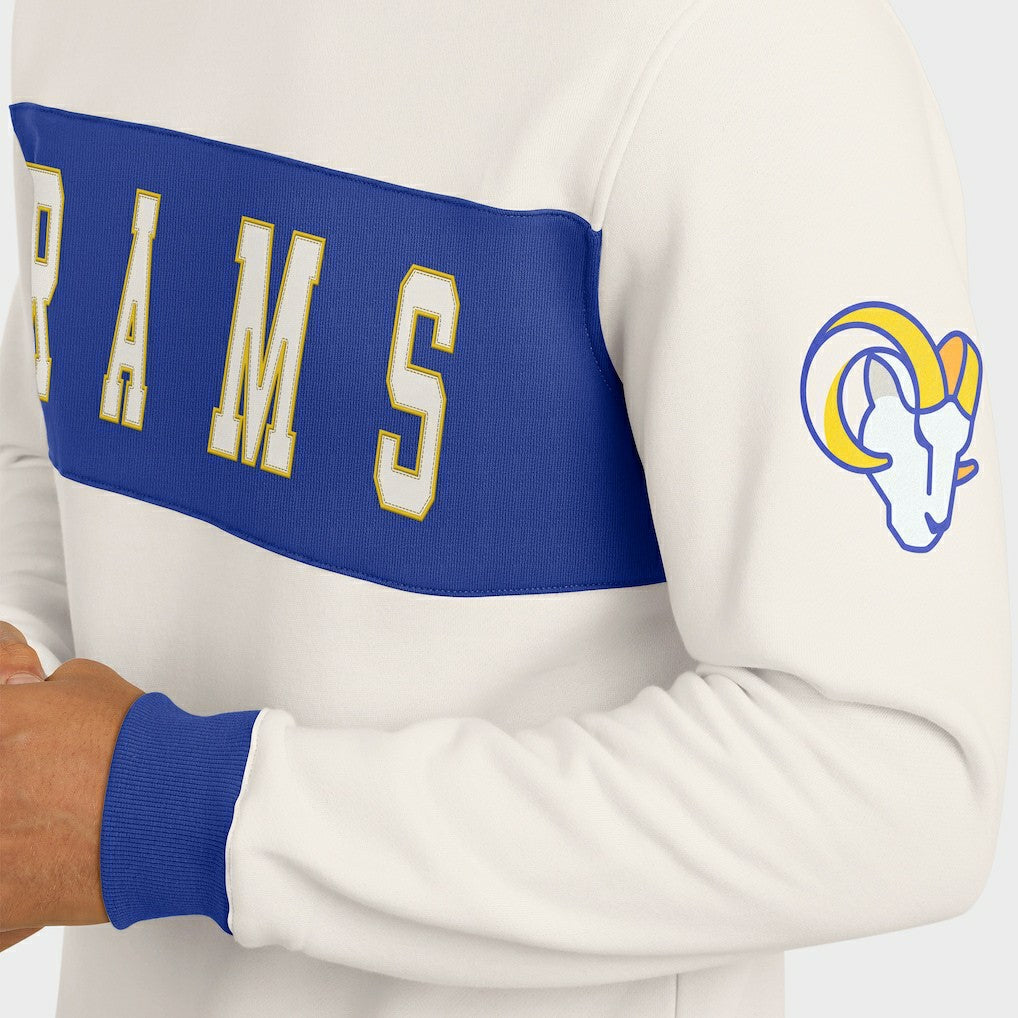 Los Angeles Rams Darius Rucker Collection Colorblock Pullover Sweatshirt - Cream - Fanatics
