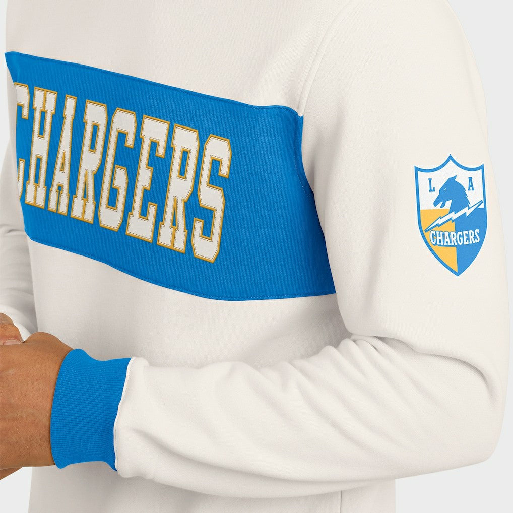 Los Angeles Chargers Darius Rucker Collection Colorblock Pullover Sweatshirt - Cream - Fanatics