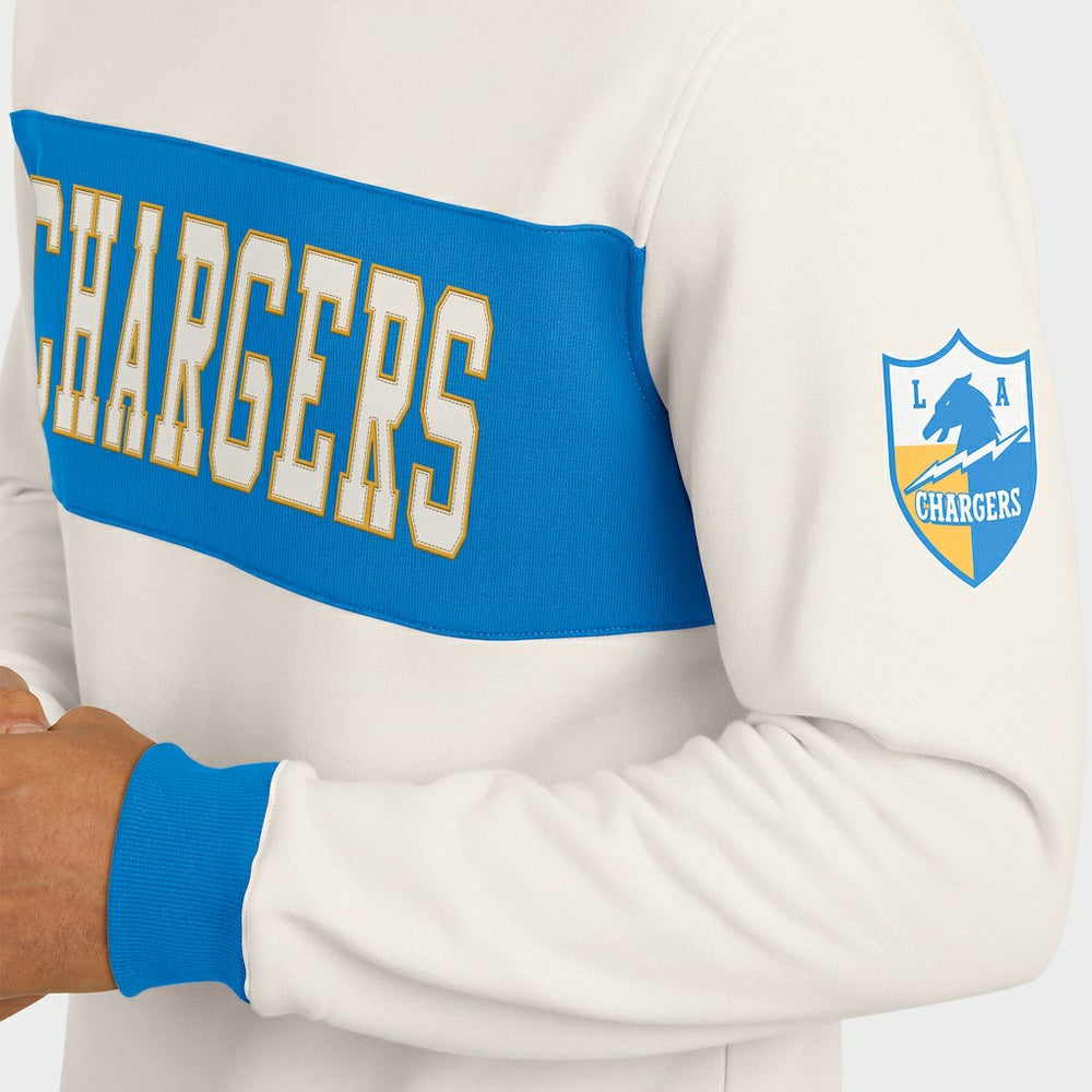 Los Angeles Chargers Darius Rucker Collection Colorblock Pullover Sweatshirt - Cream - Fanatics