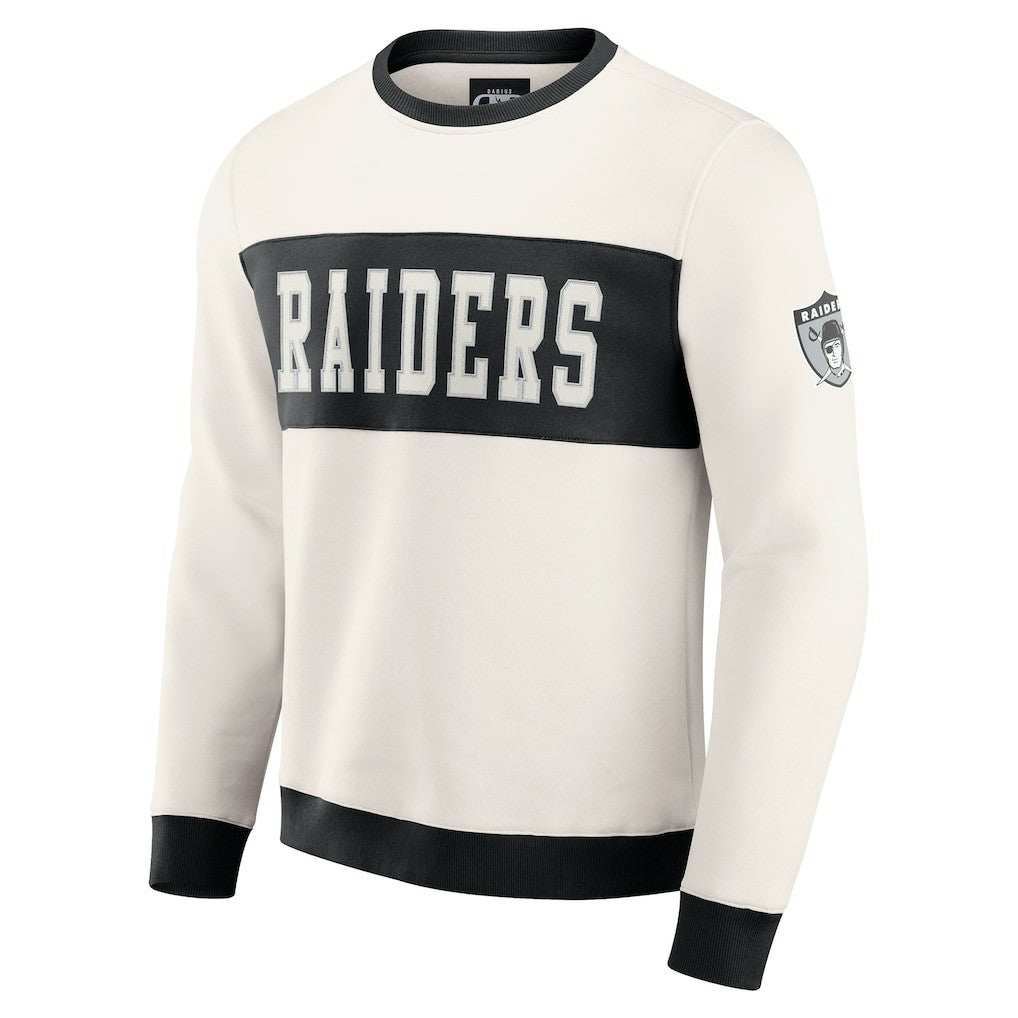 Las Vegas Raiders Darius Rucker Collection Colorblock Pullover Sweatshirt - Cream - Fanatics