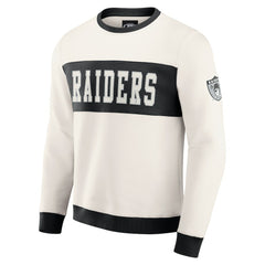 Las Vegas Raiders Darius Rucker Collection Colorblock Pullover Sweatshirt - Cream - Fanatics