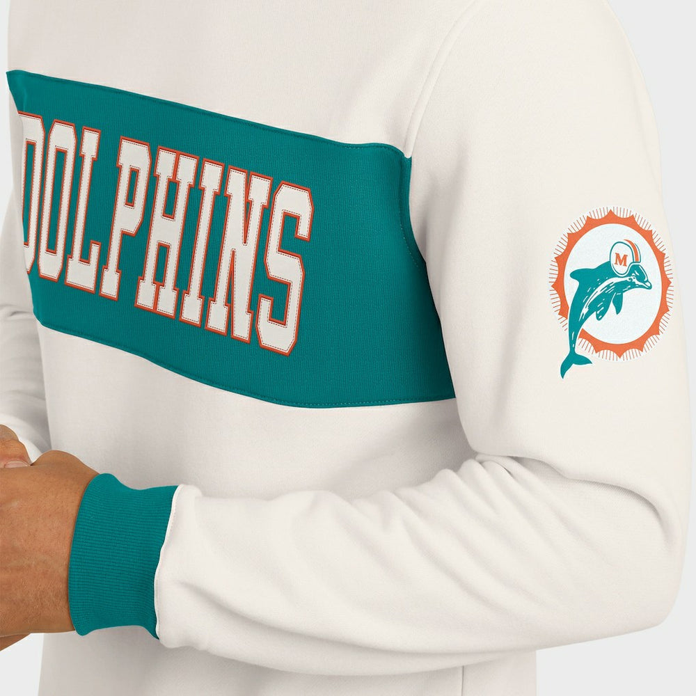 Miami Dolphins Darius Rucker Collection Colorblock Pullover Sweatshirt - Cream - Fanatics