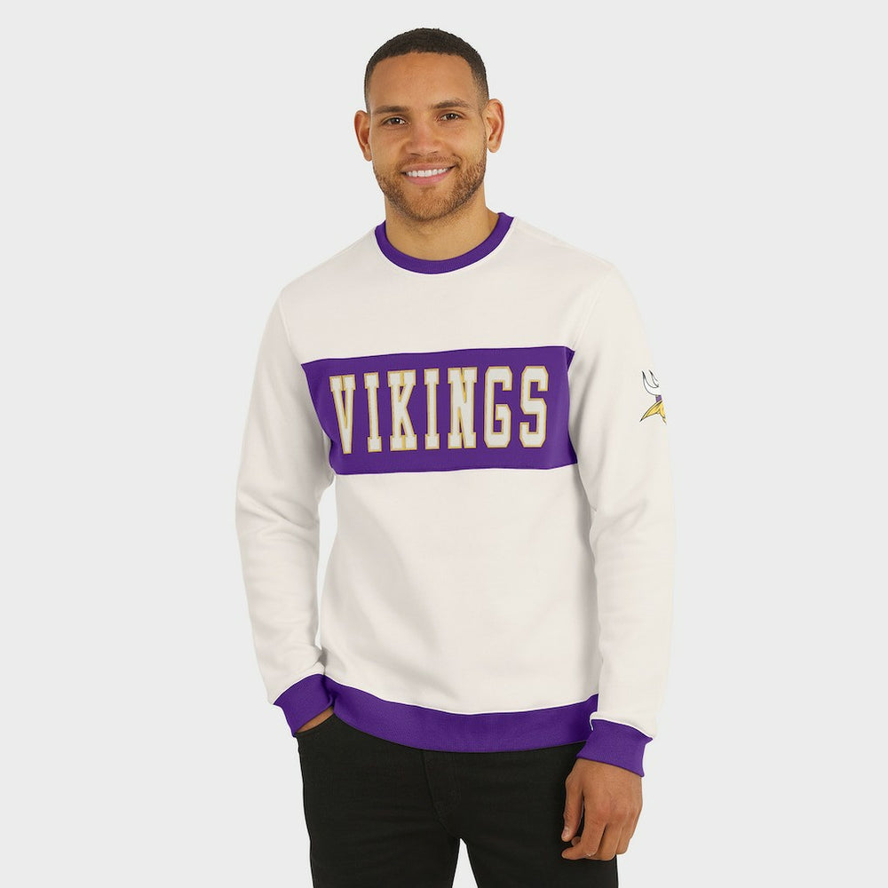 Minnesota Vikings Darius Rucker Collection Colorblock Pullover Sweatshirt - Cream - Fanatics