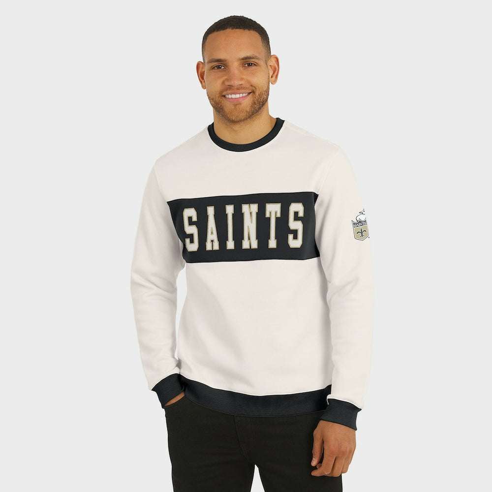 New Orleans Saints Darius Rucker Collection Colorblock Pullover Sweatshirt - Cream - Fanatics
