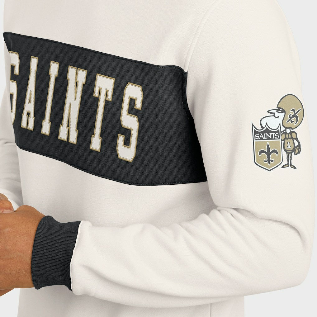New Orleans Saints Darius Rucker Collection Colorblock Pullover Sweatshirt - Cream - Fanatics