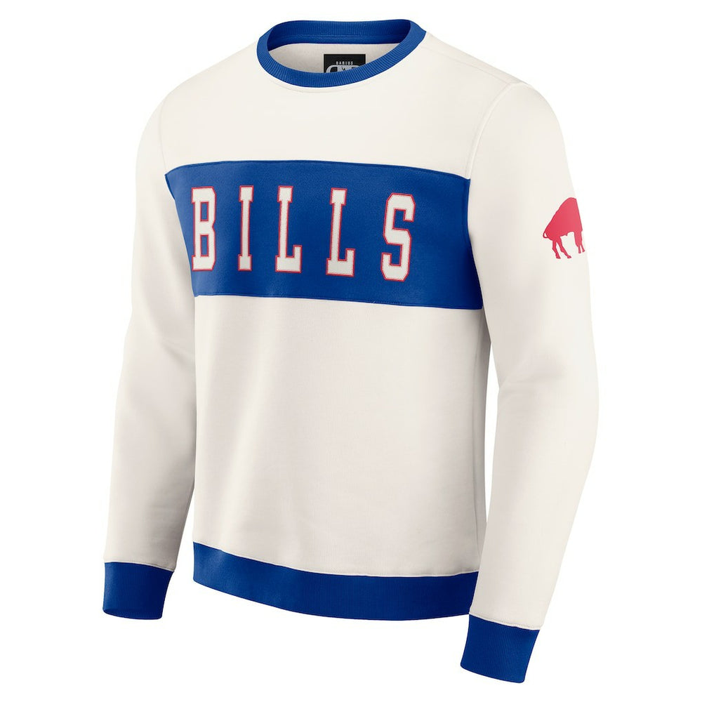 Buffalo Bills Darius Rucker Collection Colorblock Pullover Sweatshirt - Cream - Fanatics