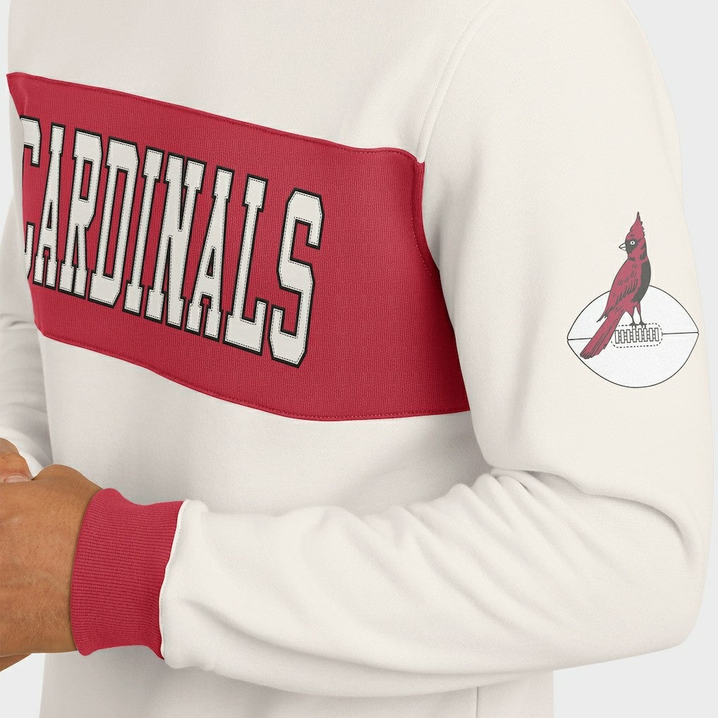 Arizona Cardinals Darius Rucker Collection Colorblock Pullover Sweatshirt - Cream - Fanatics