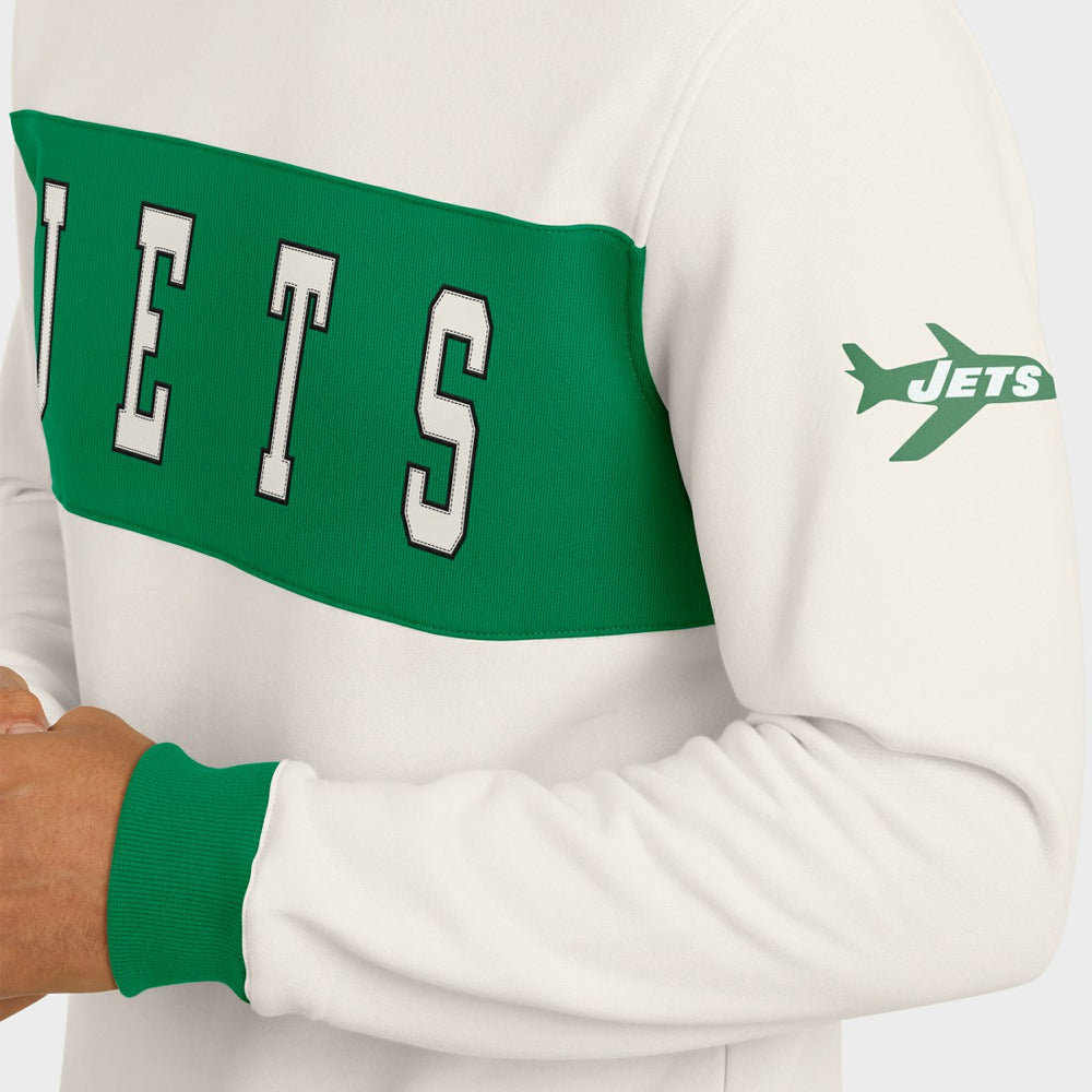 New York Jets Darius Rucker Collection Colorblock Pullover Sweatshirt - Cream - Fanatics