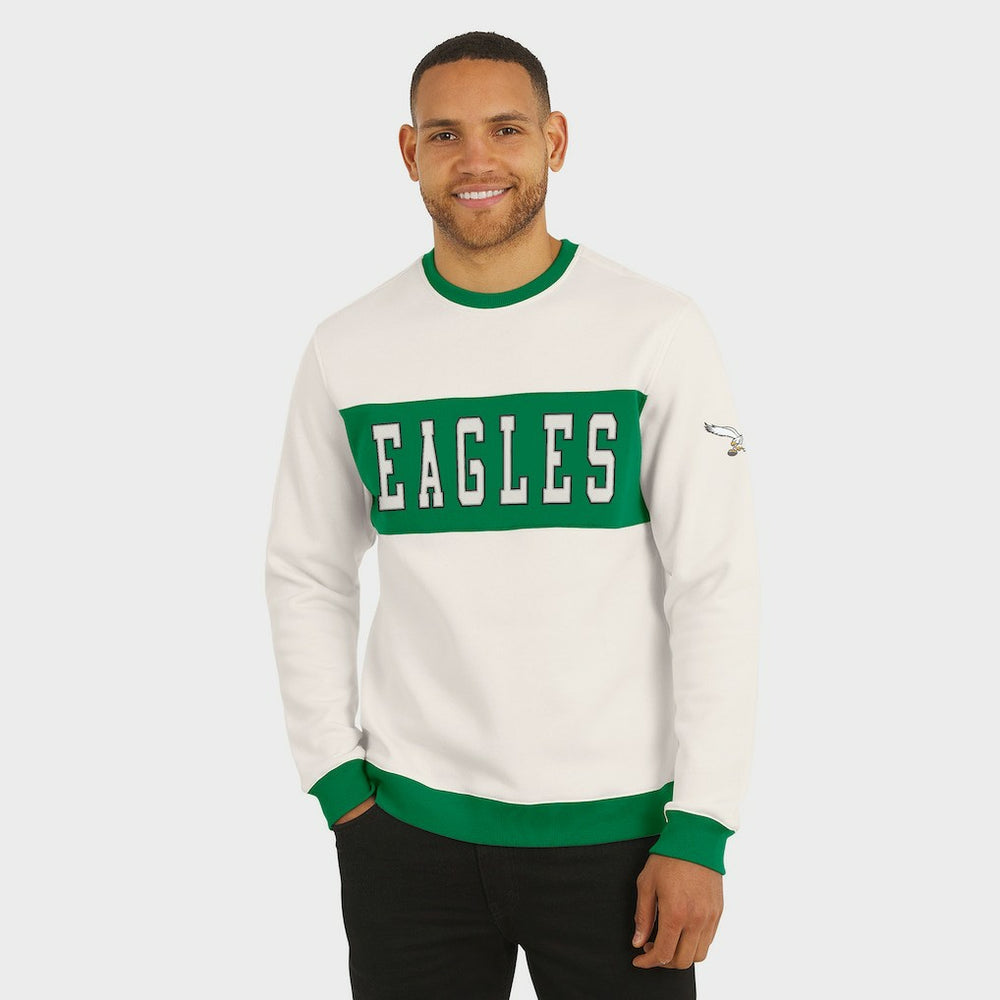 Philadelphia Eagles Darius Rucker Collection Colorblock Pullover Sweatshirt - Cream - Fanatics