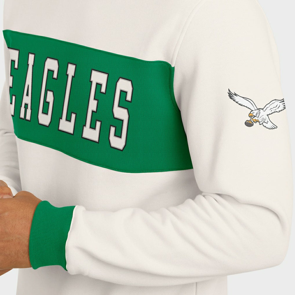 Philadelphia Eagles Darius Rucker Collection Colorblock Pullover Sweatshirt - Cream - Fanatics