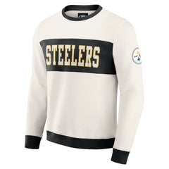 Pittsburgh Steelers Darius Rucker Collection Colorblock Pullover Sweatshirt - Cream - Fanatics