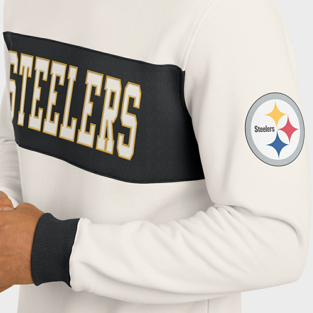 Pittsburgh Steelers Darius Rucker Collection Colorblock Pullover Sweatshirt - Cream - Fanatics