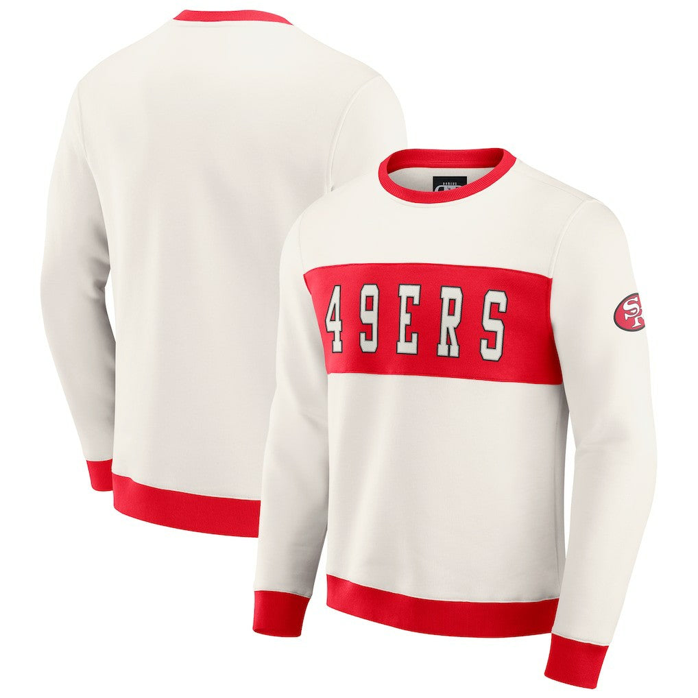 San Francisco 49ers Darius Rucker Collection Colorblock Pullover Sweatshirt - Cream - Fanatics