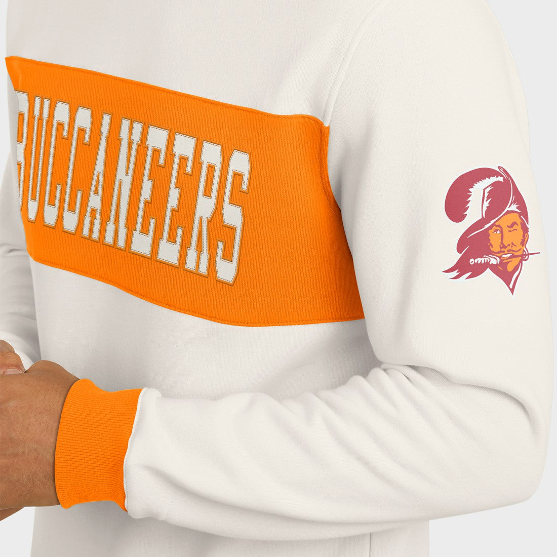 Tampa Bay Buccaneers Darius Rucker Collection Colorblock Pullover Sweatshirt - Cream - Fanatics