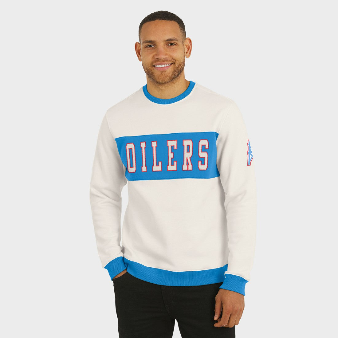 Tennessee Titans Darius Rucker Collection Colorblock Pullover Sweatshirt - Cream - Fanatics