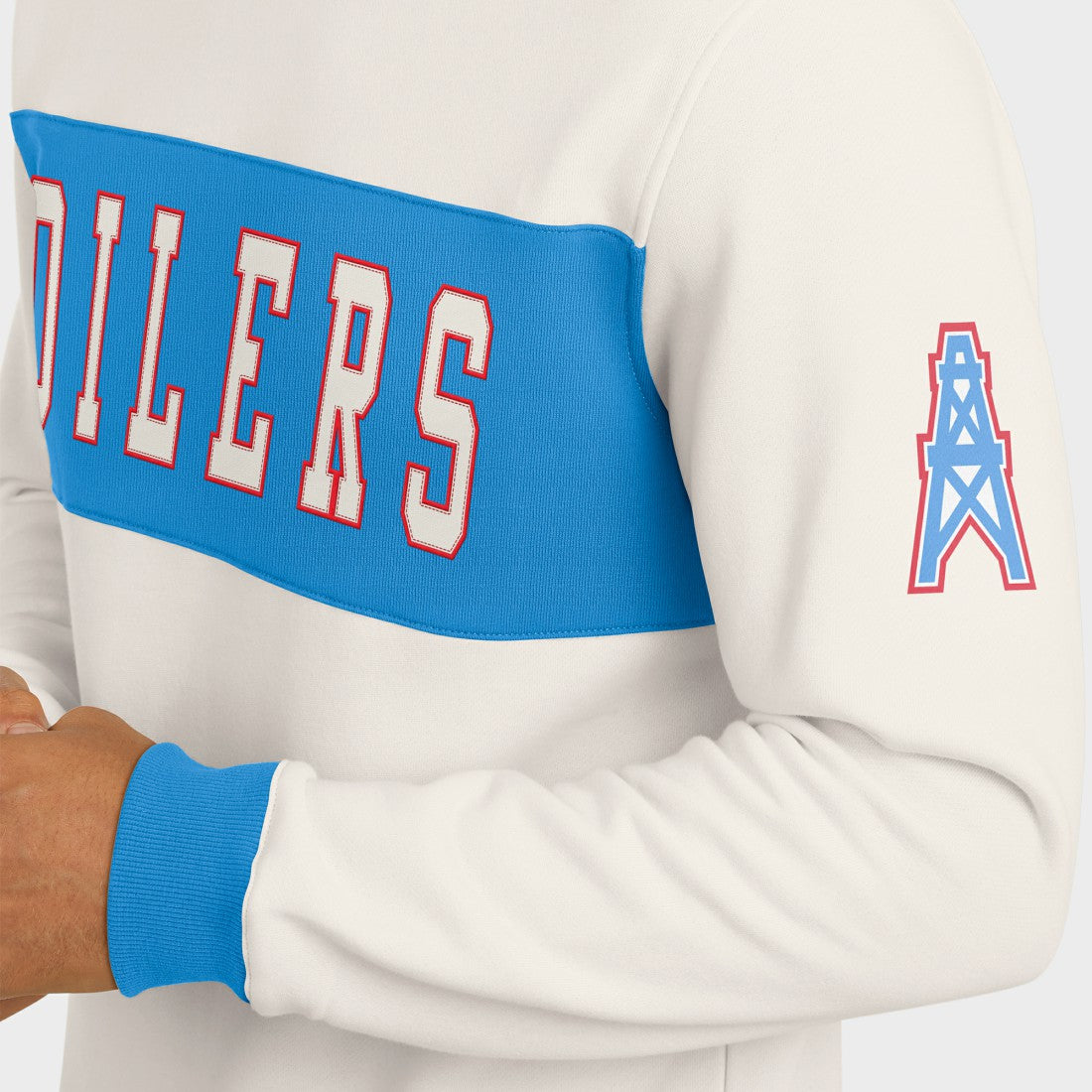 Tennessee Titans Darius Rucker Collection Colorblock Pullover Sweatshirt - Cream - Fanatics