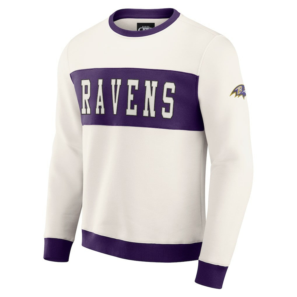 Baltimore Ravens Darius Rucker Collection Colorblock Pullover Sweatshirt - Cream - Fanatics