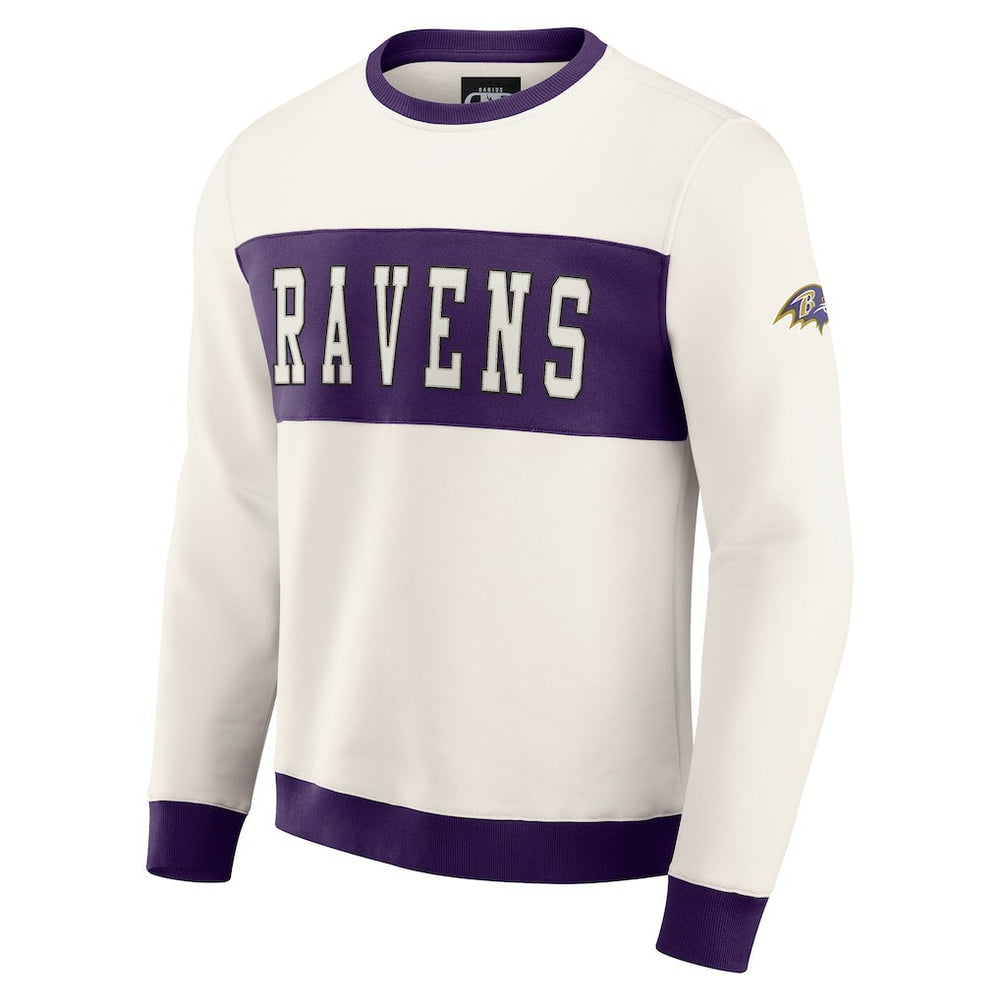 Baltimore Ravens Darius Rucker Collection Colorblock Pullover Sweatshirt - Cream - Fanatics