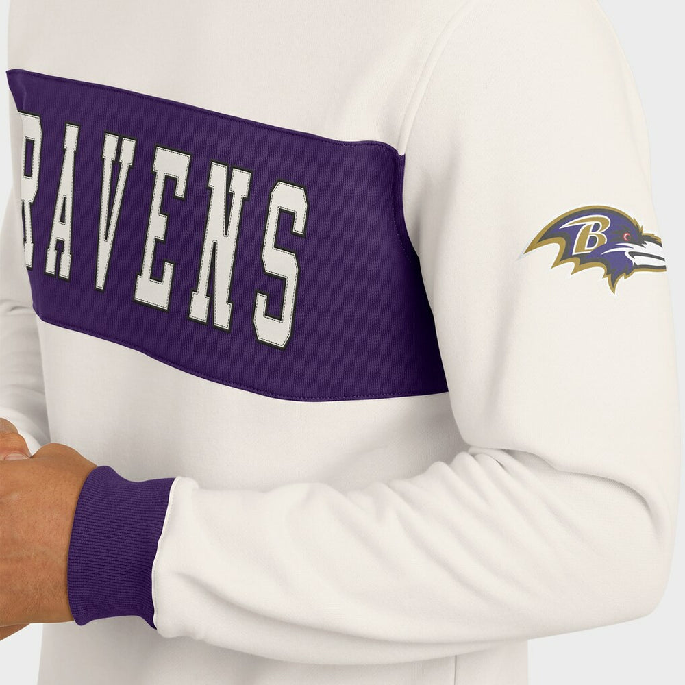 Baltimore Ravens Darius Rucker Collection Colorblock Pullover Sweatshirt - Cream - Fanatics