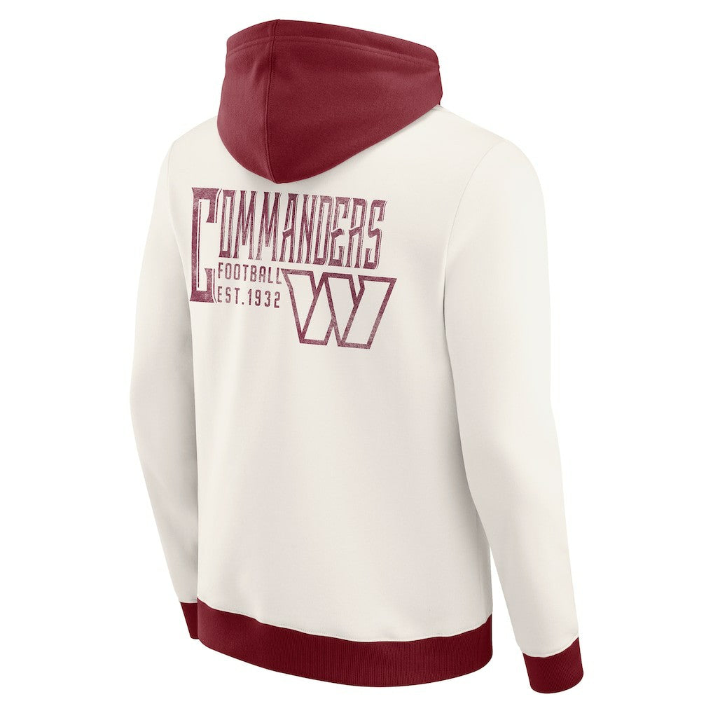 Washington Commanders Darius Rucker Collection Distressed Graphics Full-Zip Hoodie - Cream - Fanatics